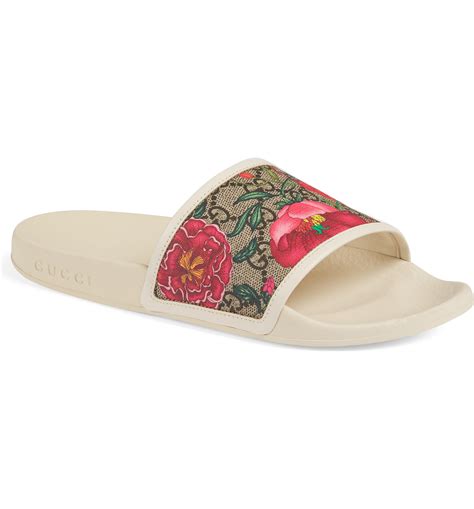 flowers gucci slides|Gucci floral slides nordstrom.